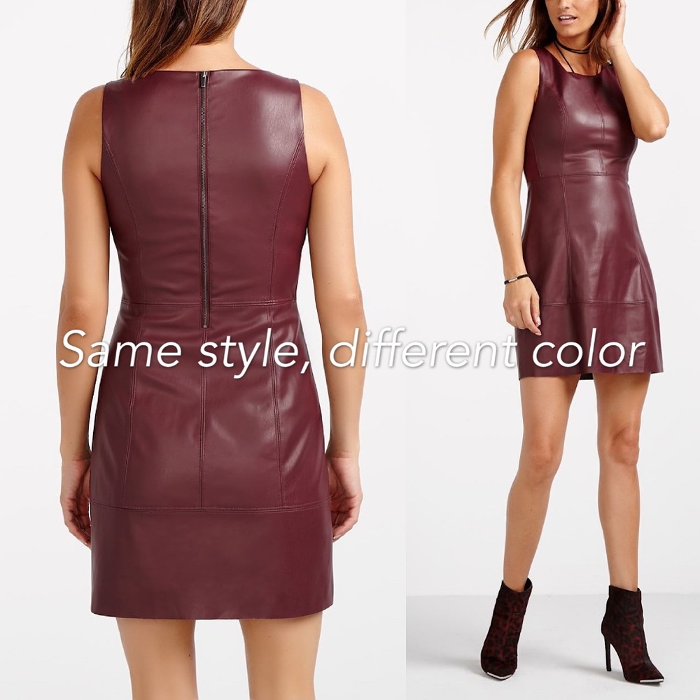 🔮 Reitmans Faux Leather Black Dress (S) - Picture 6 of 9